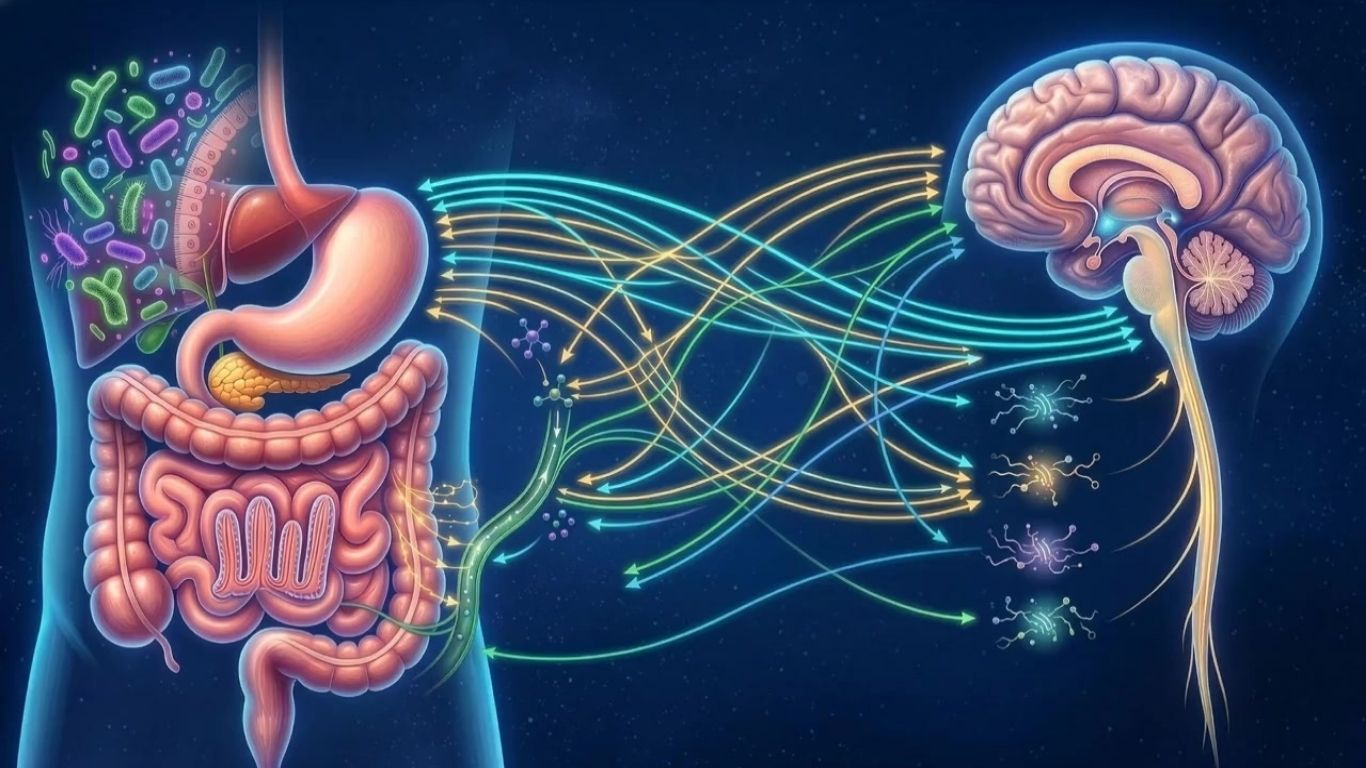 Graphic of the brain communicating with the body