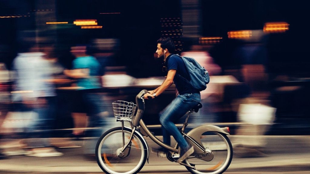 Man riding a bicycle
