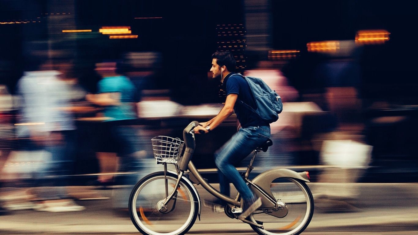 Man riding a bicycle