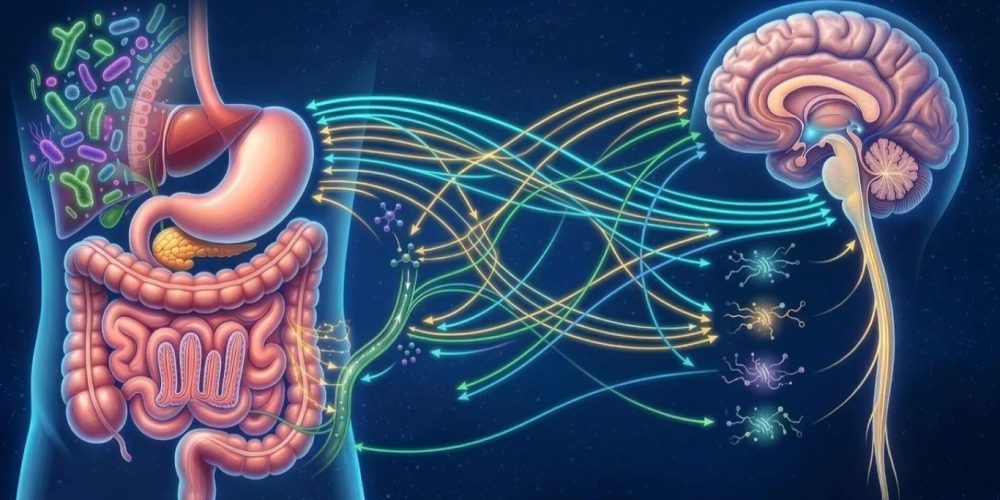 Graphic of the brain communicating with the body