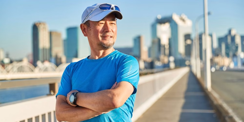 Five exercise types to suit all ages Image of fit man staring into the distance