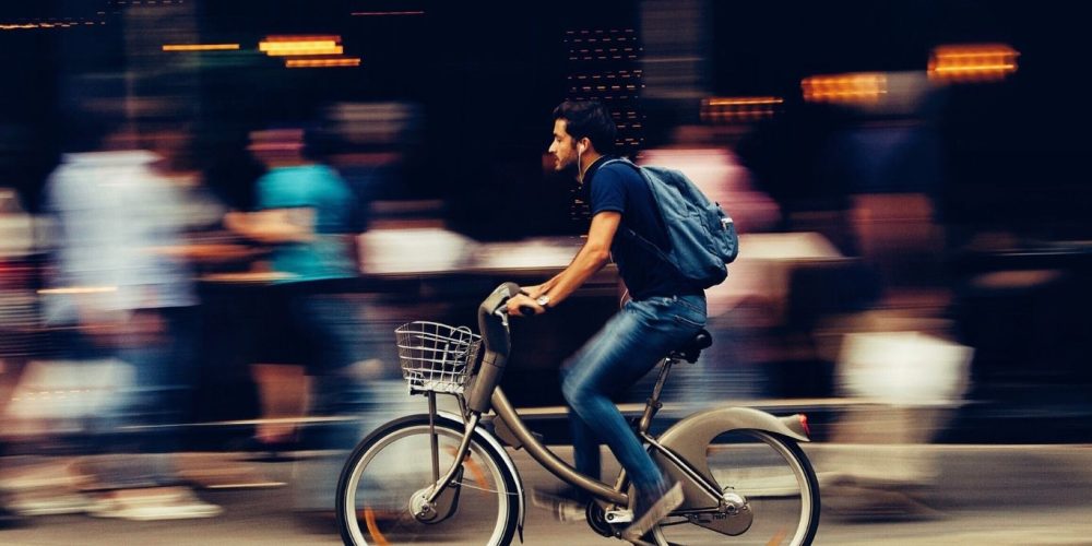 Man riding a bicycle